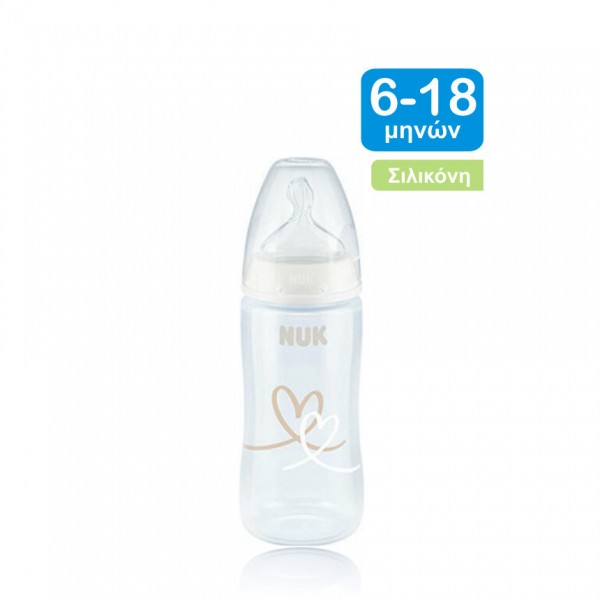 Nuk Πλαστικό Μπιμπερό First Choice Plus Temperature Control Κατά των Κολικών με Θηλή Σιλικόνης 300ml για 6-18 μηνών Καρδιά (10527840-1) Nuk Πλαστικό Μπιμπερό First Choice Plus Temperature Control Κατά των Κολικών με Θηλή Σιλικόνης 300ml για 6-18 μηνών Καρδιά (10527840-1)