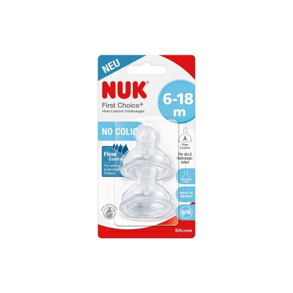 Nuk First Choice Plus Θηλές Σιλικόνης 2 τμχ 6-18 Μηνών Flow Control (10721329) Nuk First Choice Plus Θηλές Σιλικόνης 2 τμχ 6-18 Μηνών Flow Control (10721329)