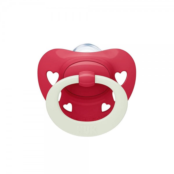Nuk Ορθοδοντική Πιπίλα Σιλικόνης για 6-18 μηνών Signature Night με Θήκη Νυκτός Κόκκινη  (10736695) Nuk Ορθοδοντική Πιπίλα Σιλικόνης για 6-18 μηνών Signature Night με Θήκη Νυκτός Κόκκινη  (10736695)