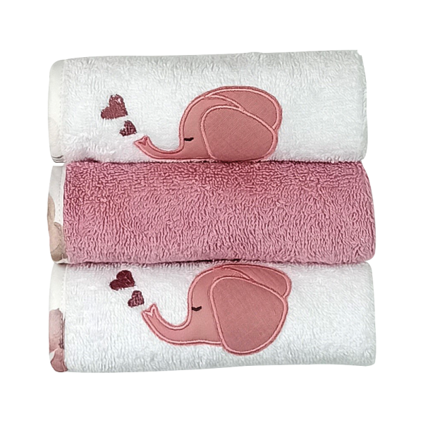 Babystar Σετ Λαβέτες 3 τεμαχίων Elephant (Σ1096) Babystar Σετ Λαβέτες 3 τεμαχίων Elephant (Σ1096)