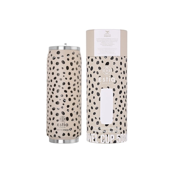 Estia θερμός Travel Cup Save The Aegean 500ml Leopard Taupe (01-16777) Estia θερμός Travel Cup Save The Aegean 500ml Leopard Taupe (01-16777)