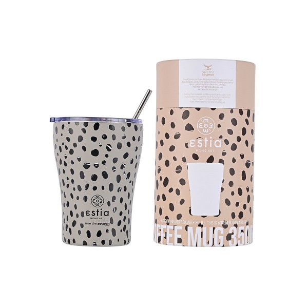Estia θερμός Coffee Mugs 350ml Leopard Taupe (01-16852) Estia θερμός Coffee Mugs 350ml Leopard Taupe (01-16852)
