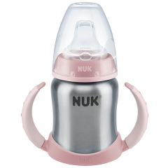 Nuk Ανοξείδωτο First Choice Μπιμπερό Εκπαίδευσης 150 Ml Με Στόμιο Σιλικόνης & 2 Λαβές Pink (10255247) Nuk Ανοξείδωτο First Choice Μπιμπερό Εκπαίδευσης 150 Ml Με Στόμιο Σιλικόνης & 2 Λαβές Pink (10255247)