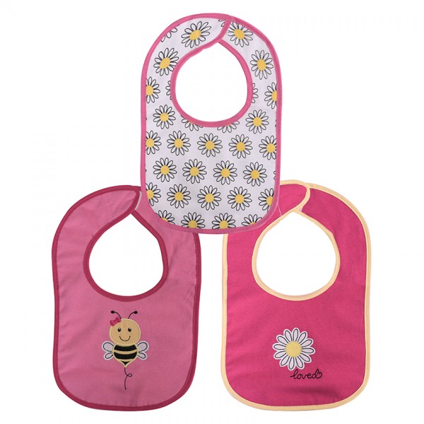 Lorelli Bertoni Σετ Σαλιάρες 3 τεμαχίων Interlock Με Velcro Girl (10260230003)  Lorelli Bertoni Σετ Σαλιάρες 3 τεμαχίων Interlock Με Velcro Girl (10260230003)