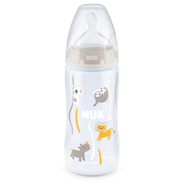 Nuk Πλαστικό Μπιμπερό First Choice Plus Temperature Control Κατά των Κολικών με Θηλή Σιλικόνης 300ml για 6-18 μηνών Grey (10741088-1) Nuk Πλαστικό Μπιμπερό First Choice Plus Temperature Control Κατά των Κολικών με Θηλή Σιλικόνης 300ml για 6-18 μηνών Grey (10741088-1)