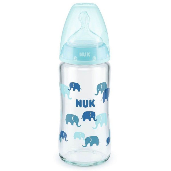 Nuk First Choice Plus Glass γυάλινο Μπιμπερό 240ml με Δείκτη Ελέγχου Θερμοκρασίας Σιέλ Ελεφαντάκια (10745124-1) Nuk First Choice Plus Glass γυάλινο Μπιμπερό 240ml με Δείκτη Ελέγχου Θερμοκρασίας Σιέλ Ελεφαντάκια (10745124-1)