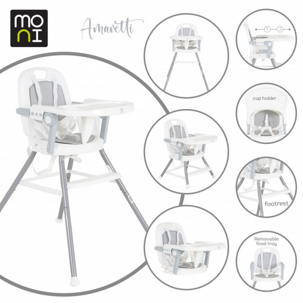 Moni Καρεκλάκι Φαγητού 3 in 1 Amaretti Grey (3801005151363) Moni Καρεκλάκι Φαγητού 3 in 1 Amaretti Grey (3801005151363)