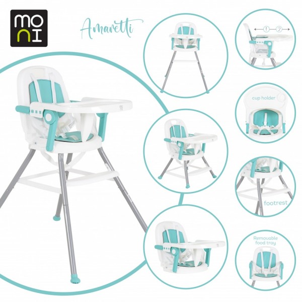 Moni Καρεκλάκι Φαγητού 3 in 1 Amaretti Mint (3801005151370) Moni Καρεκλάκι Φαγητού 3 in 1 Amaretti Mint (3801005151370)
