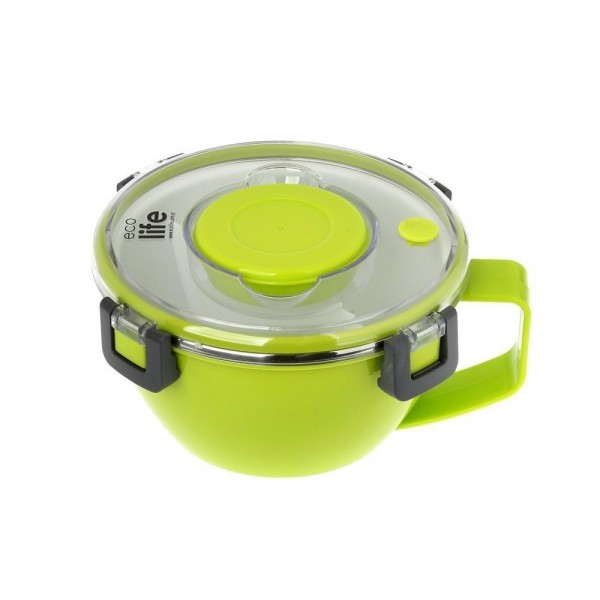 Eco Life Πράσινο φαγητοδοχείο thermos 850ml Με χώρισμα (33-BO-9072) Eco Life Πράσινο φαγητοδοχείο thermos 850ml Με χώρισμα (33-BO-9072)