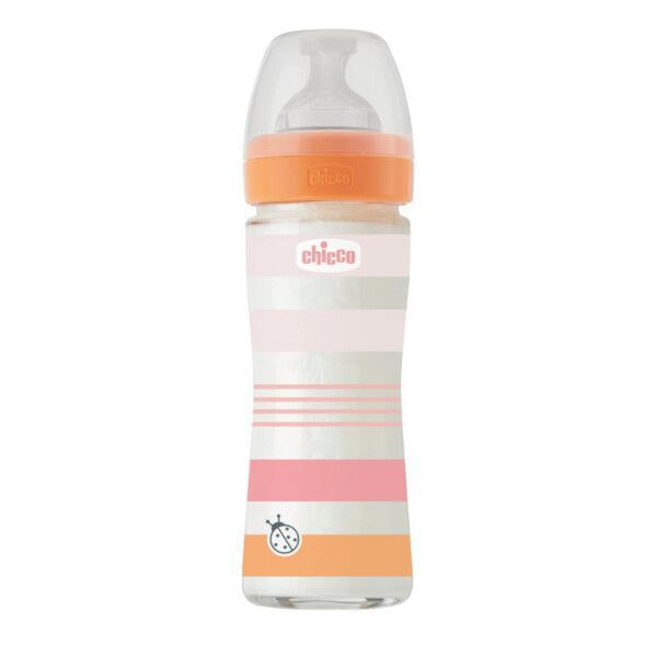 Chicco Γυάλινο Μπιμπερό Well Being 0m+ Girl 240ml (A50-28721-11) Chicco Γυάλινο Μπιμπερό Well Being 0m+ Girl 240ml (A50-28721-11)