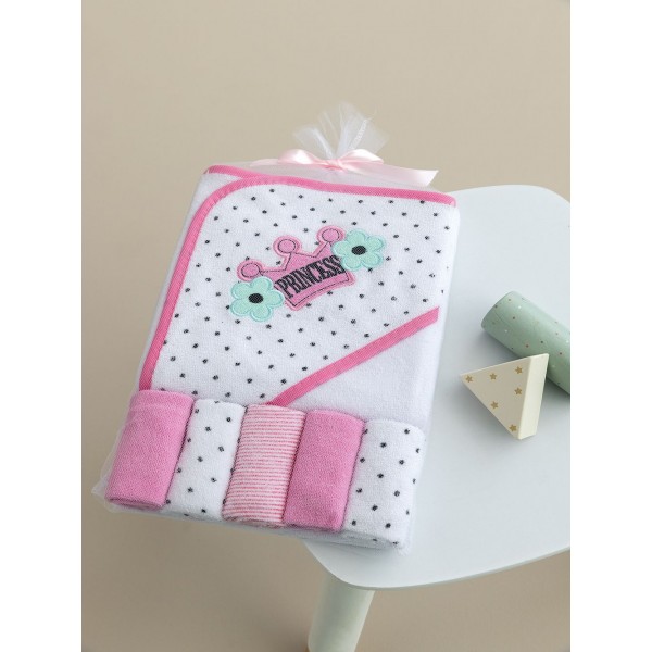 Palamaiki Πετσέτα με κουκούλα και πανάκια Pink (NB0138)