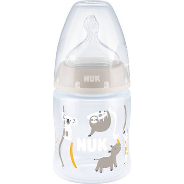 Nuk Πλαστικό Μπιμπερό First Choice Plus Temperature Control Κατά των Κολικών με Θηλή Σιλικόνης 150ml για 0-6 μηνών Beige (10743889) Nuk Πλαστικό Μπιμπερό First Choice Plus Temperature Control Κατά των Κολικών με Θηλή Σιλικόνης 150ml για 0-6 μηνών Beige (10743889)
