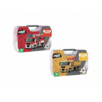 Wtoy Φορτηγό Γερανός - Πυροσβεστική με 104 pcs  αξεσουάρ (41699)