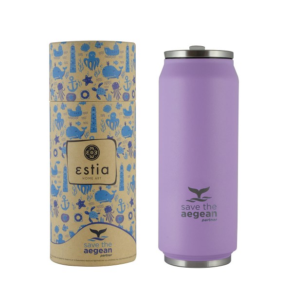 Estia θερμός Travel Cup Save The Aegean 500ml Matte Purple (01-8581)