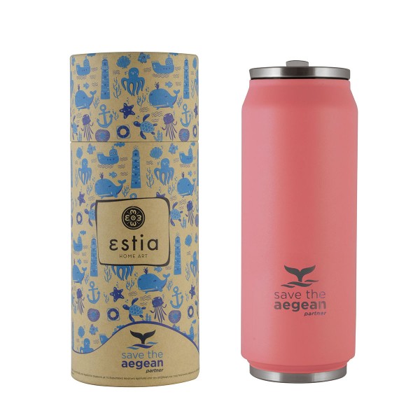 Estia θερμός Travel Cup Save The Aegean 500ml Fusion Coral (01-9878) Estia θερμός Travel Cup Save The Aegean 500ml Fusion Coral (01-9878)