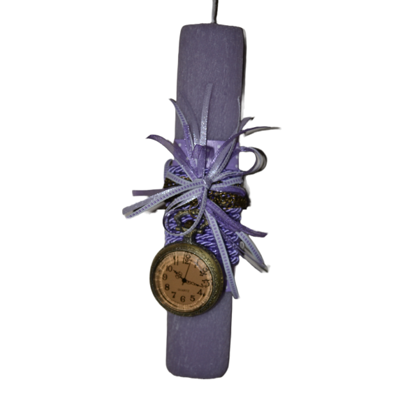 Χειροποίητη Αρωματική Λαμπάδα Με Μενταγιόν Μεταλλικό Ρολόι Εποχής (2023141) Χειροποίητη Αρωματική Λαμπάδα Με Μενταγιόν Μεταλλικό Ρολόι Εποχής (2023141)