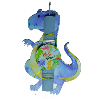 Χειροποίητη Αρωματική Λαμπάδα Δεινόσαυρος Με Ξύλινη Βάση που κρεμιέται ως διακοσμητικό Καδράκι (2024261)