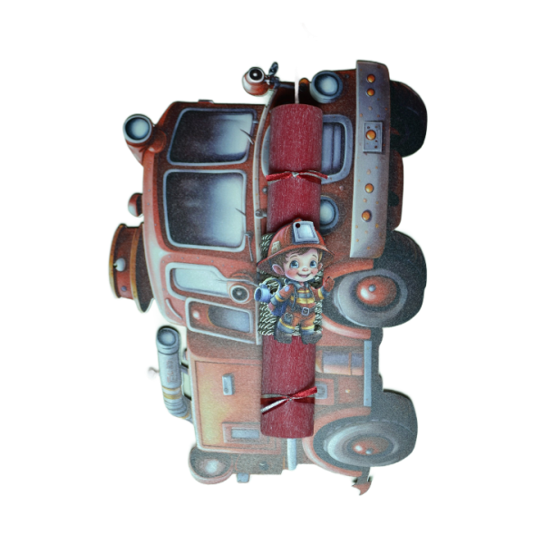 Χειροποίητη Αρωματική Λαμπάδα Πυροσβεστικό Όχημα Με Ξύλινη Βάση που κρεμιέται ως διακοσμητικό Καδράκι (2024270) Χειροποίητη Αρωματική Λαμπάδα Πυροσβεστικό Όχημα Με Ξύλινη Βάση που κρεμιέται ως διακοσμητικό Καδράκι (2024270)