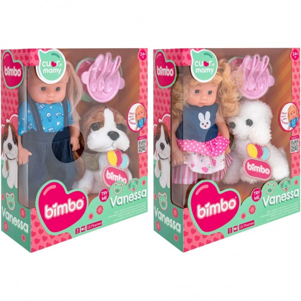Bimbo Διαδραστική κούκλα Baby Vanessa και το κουτάβι της (406600) Bimbo Διαδραστική κούκλα Baby Vanessa και το κουτάβι της (406600)