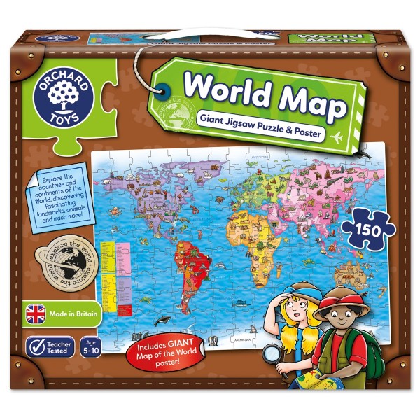 Orchard Toys Παγκόσμιος χάρτης (World Map) Puzzle & Poster Ηλικίες 5-10 ετών (ORCH280) Orchard Toys Παγκόσμιος χάρτης (World Map) Puzzle & Poster Ηλικίες 5-10 ετών (ORCH280)