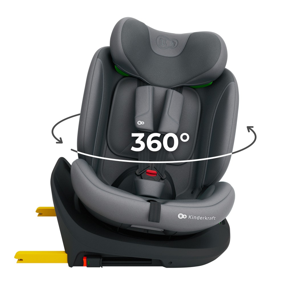 Kinderkraft Κάθισμα Αυτοκινήτου i-Grow Isofix i-Size 360° Grey (KCIGRO02GRYPL00)