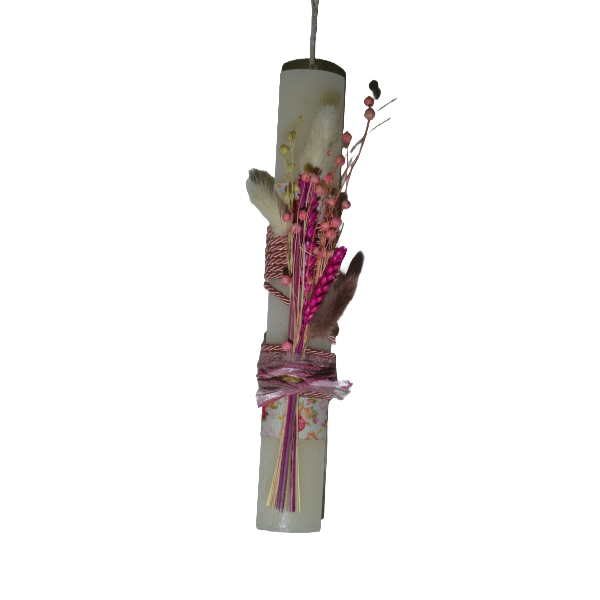 Χειροποίητη Αρωματική Λαμπάδα Με Διακοσμητικό Μπουκέτο Λουλουδιών φούξια (2026006) Χειροποίητη Αρωματική Λαμπάδα Με Διακοσμητικό Μπουκέτο Λουλουδιών φούξια (2026006)