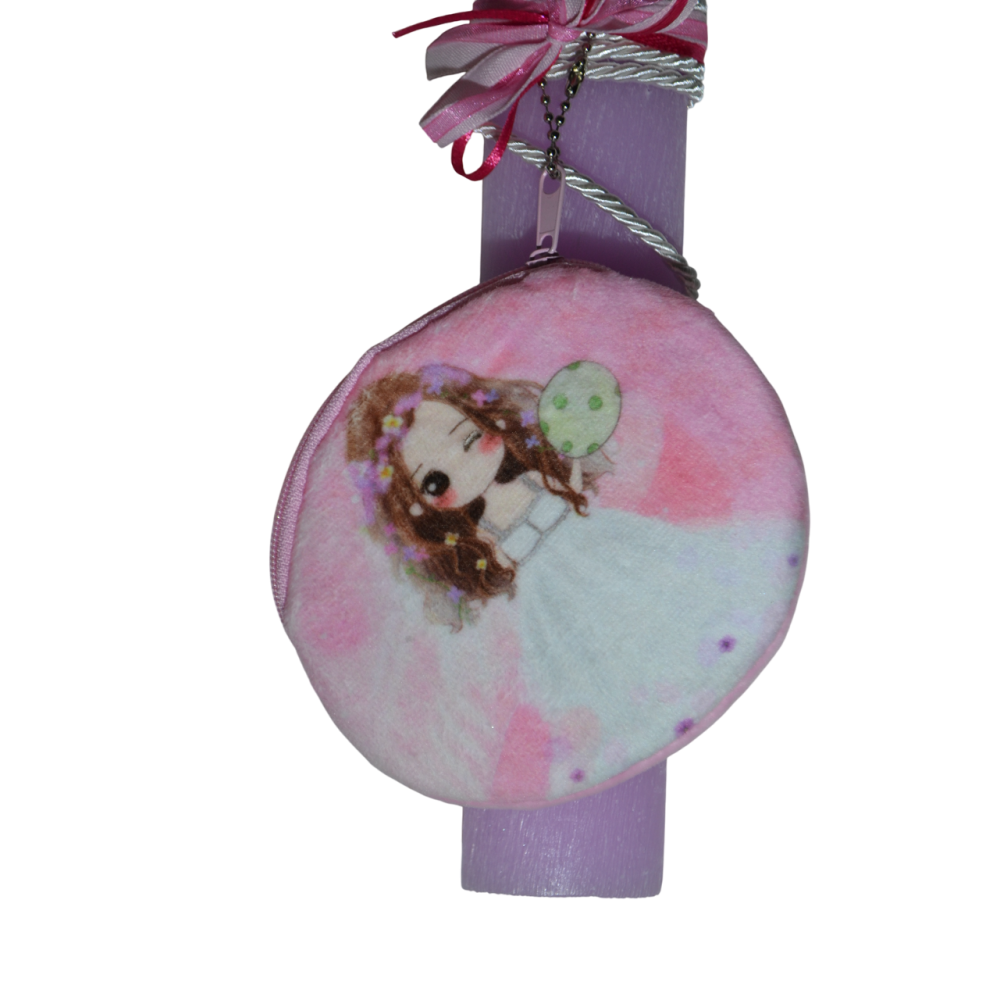 Χειροποίητη Αρωματική Λαμπάδα με Ροζ πορτοφολάκι (2026036) Χειροποίητη Αρωματική Λαμπάδα με Ροζ πορτοφολάκι (2026036)