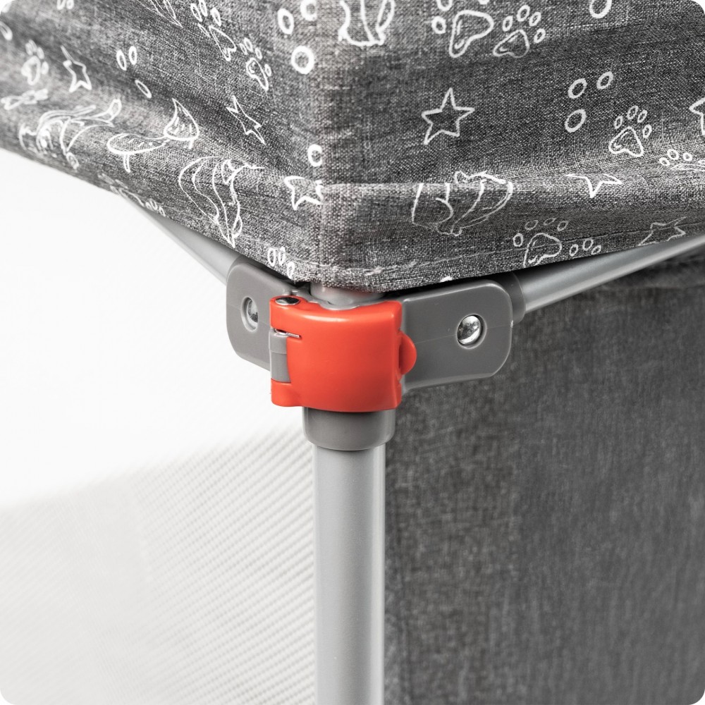 Kidnort Snoen Πτυσσόμενο Πάρκο για μωρά ορθογώνιο 126×126 Playzen Grey (KID000078)