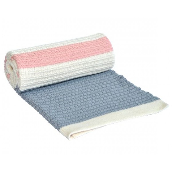 Kikka Boo  Κουβέρτα Πλεκτή Βαμβακερή Stripes 70x100cm Llight Blue-Pink (31103010023) Kikka Boo  Κουβέρτα Πλεκτή Βαμβακερή Stripes 70x100cm Llight Blue-Pink (31103010023)