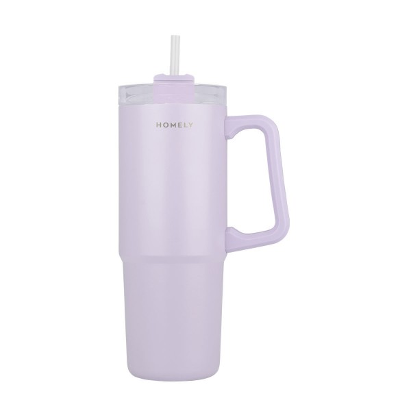 Estia θερμός Straw Tumbler Homely 900ml  Lavender Fog (01-34528)  Estia θερμός Straw Tumbler Homely 900ml  Lavender Fog (01-34528)
