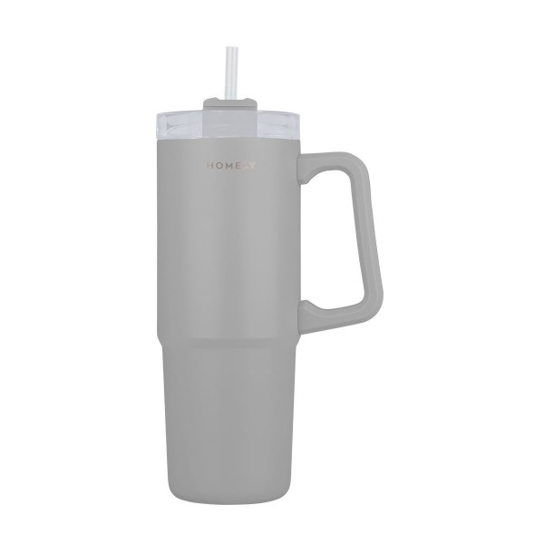 Estia θερμός Straw Tumbler Homely 900ml  Pebble Grey (01-34542)  Estia θερμός Straw Tumbler Homely 900ml  Pebble Grey (01-34542)