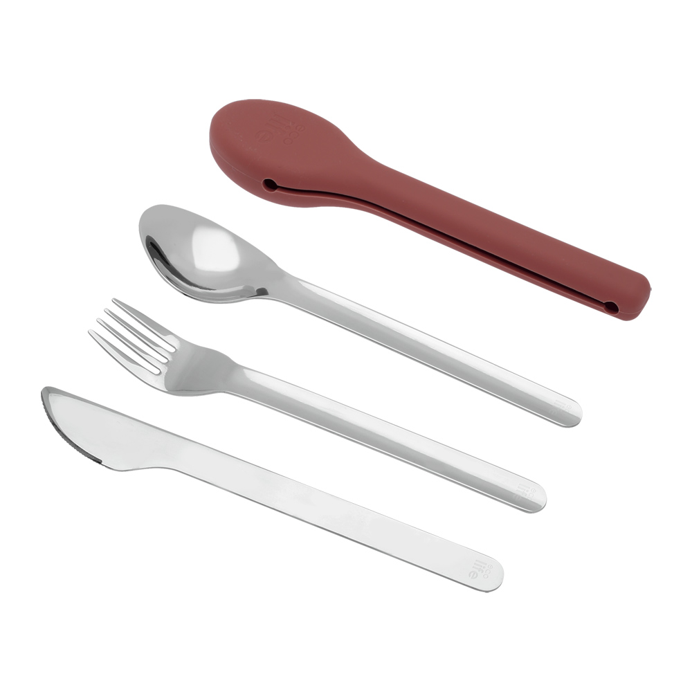 Eco Life Μαχαιροπίρουνα σε Θήκη Σιλικόνης Dusty Red (33-BO-9097) Eco Life Μαχαιροπίρουνα σε Θήκη Σιλικόνης Dusty Red (33-BO-9097)