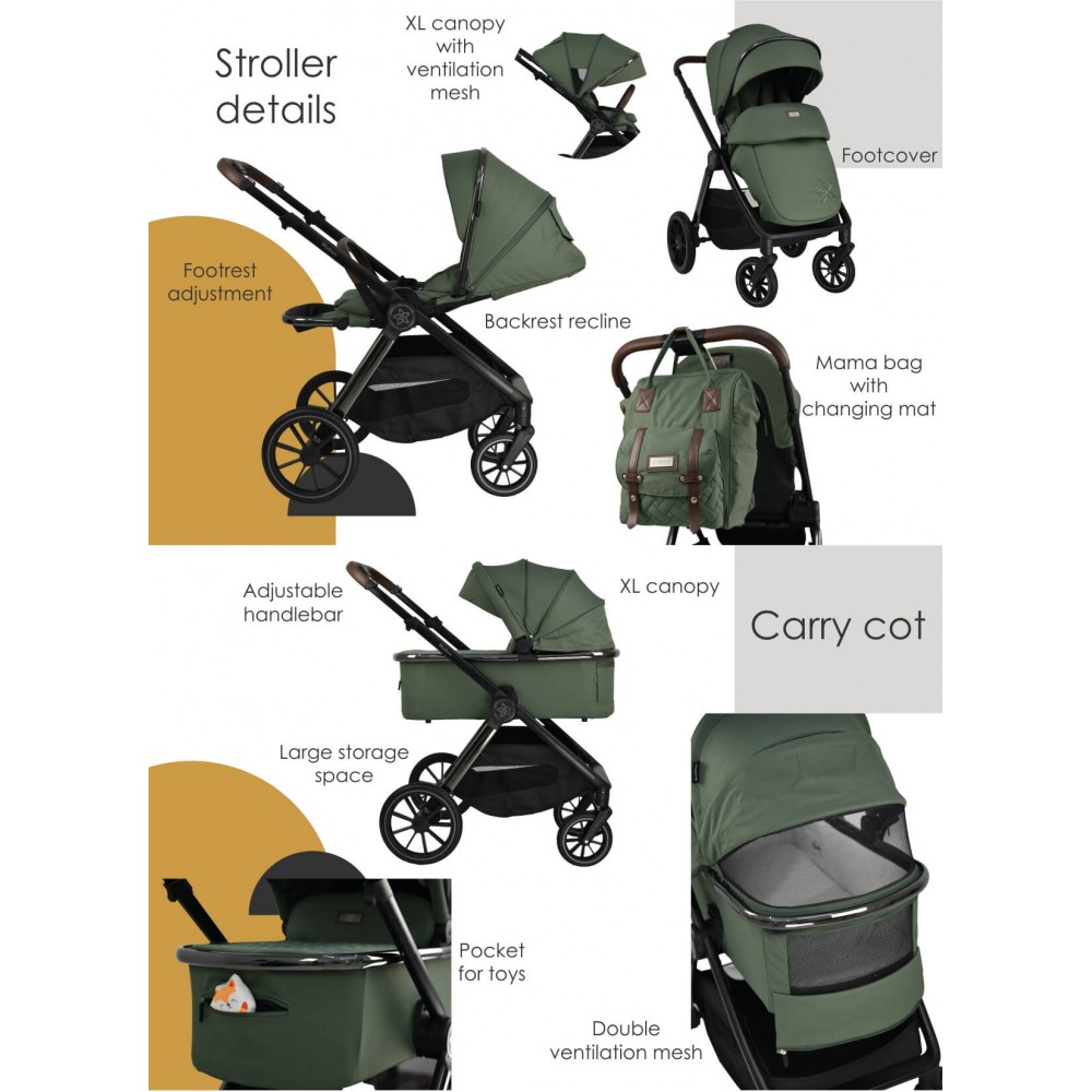 Bebe Stars Πολυκαρότσι Mythos 3σε1 Forest Green ( 345-176)