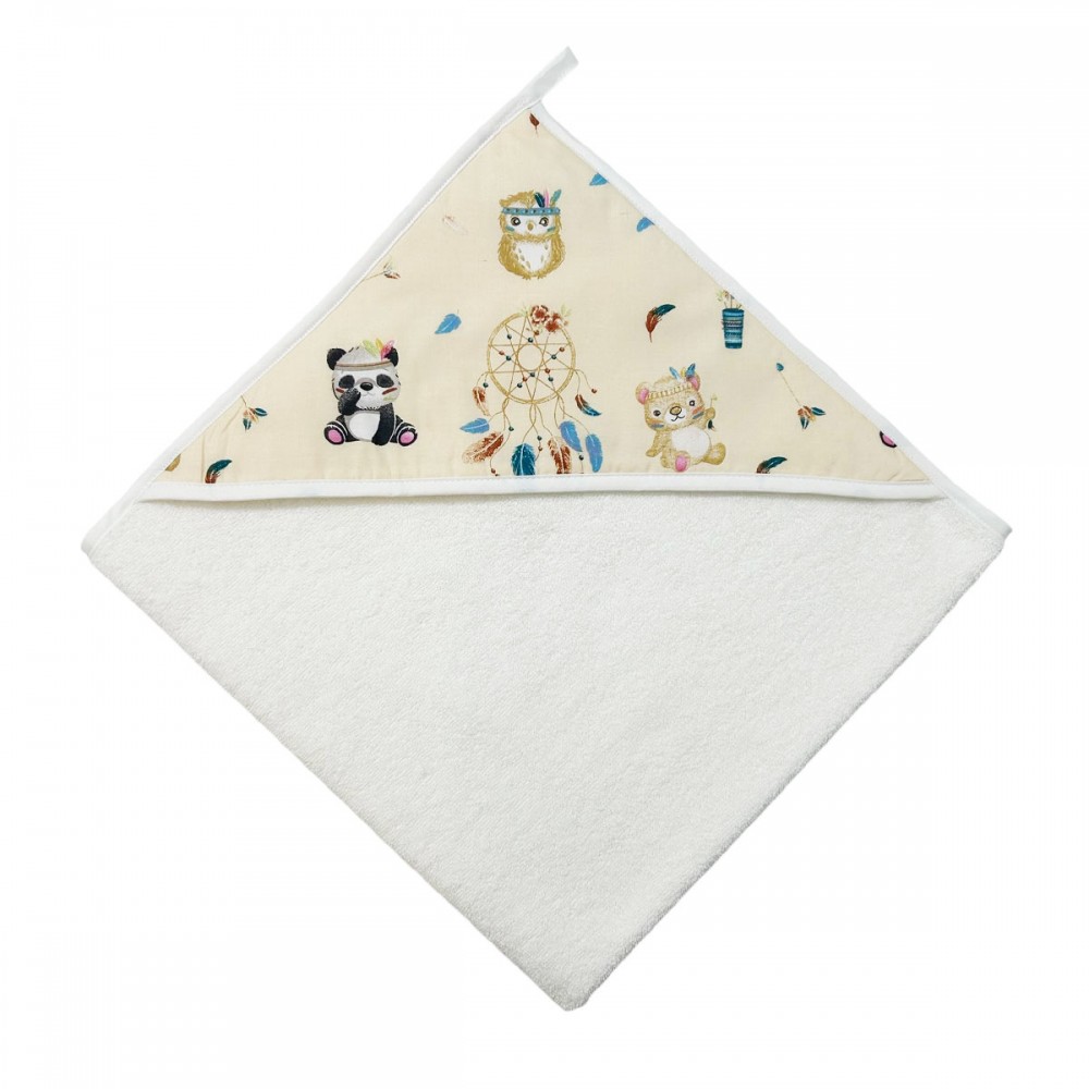 Bunnybebe Βρεφική μπέρτα με κουκούλα (75 X 75)  Boho εκρού (886-BOHO-ΕΚΡΟΥ)