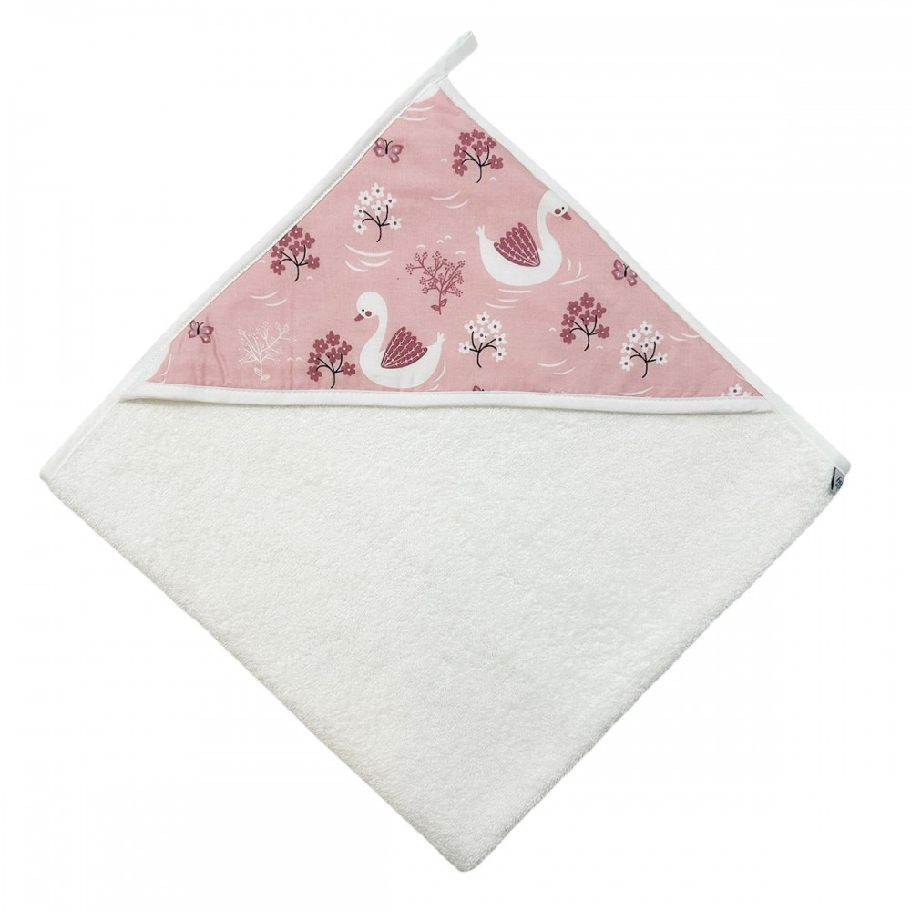 Bunnybebe Βρεφική μπέρτα με κουκούλα (75 X 75)  Swan (886-SWAN-ΡΟΖ) Bunnybebe Βρεφική μπέρτα με κουκούλα (75 X 75)  Swan (886-SWAN-ΡΟΖ)