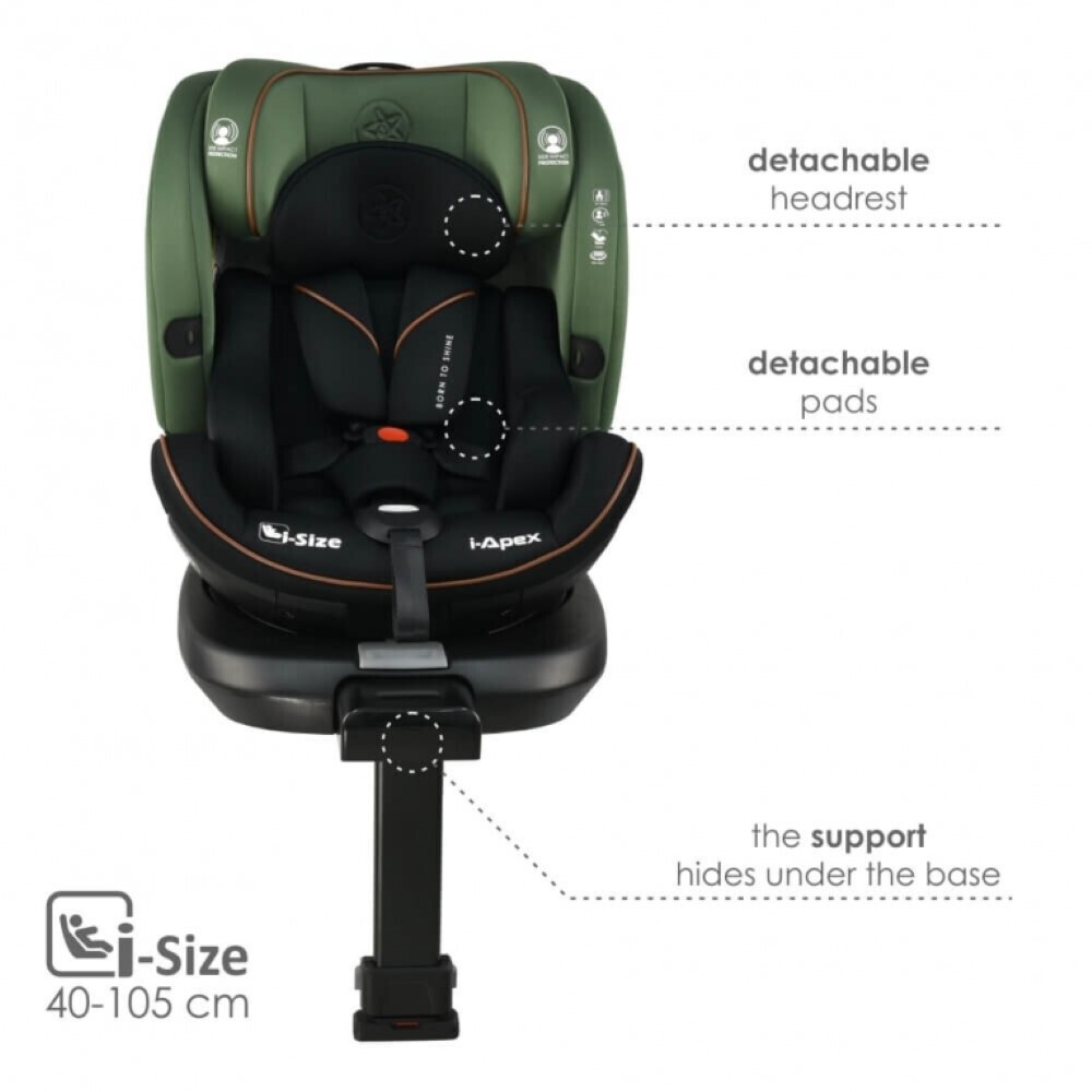 Bebestars Κάθισμα Αυτοκινήτου i-Apex i-Size 360° Green (916-176)