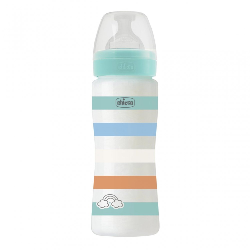 Chicco Πλαστικό Μπιμπερό Well Being Κατά των Κολικών με Θηλή Σιλικόνης 330ml για 4+ μηνών Μπλε ( A60-28637-21) Chicco Πλαστικό Μπιμπερό Well Being Κατά των Κολικών με Θηλή Σιλικόνης 330ml για 4+ μηνών Μπλε ( A60-28637-21)