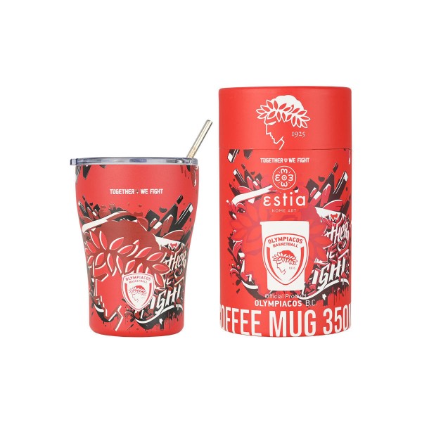 Estia Θερμός Coffee Mug Olympiacos Together we fight (00-27223) Estia Θερμός Coffee Mug Olympiacos Together we fight (00-27223)
