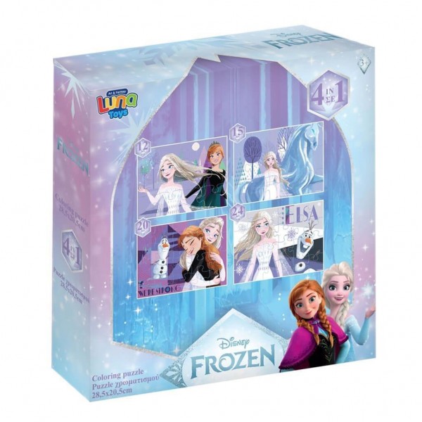 Luna Toys Παζλ 4-σε-1 Disney Frozen με 12, 15, 20 και 24 κομμάτια (000565650)