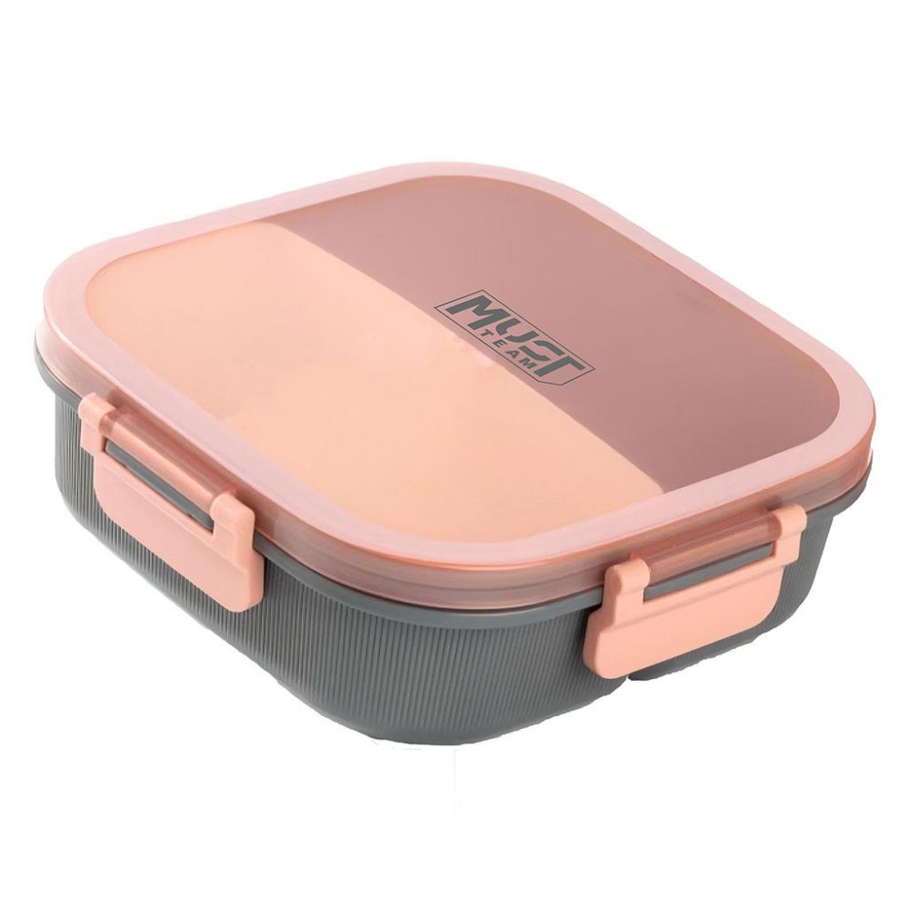 Must Πλαστικό Φαγητοδοχείο 1100ml PP με κουτάλι 19x19x6,3 εκ. Ροζ (000587534)