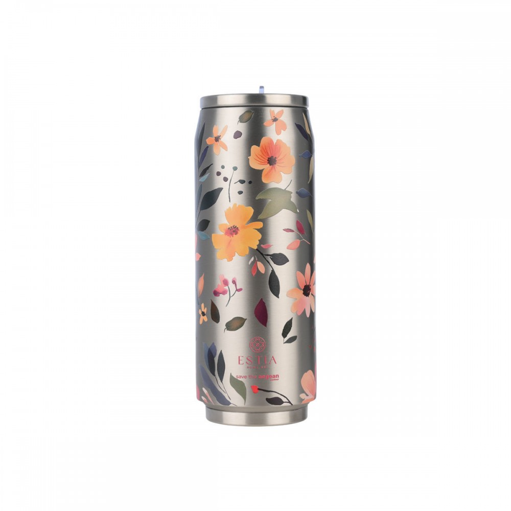 Estia θερμός Travel Cup Save The Aegean 500ml Silver Botanic (01-31299) Estia θερμός Travel Cup Save The Aegean 500ml Silver Botanic (01-31299)