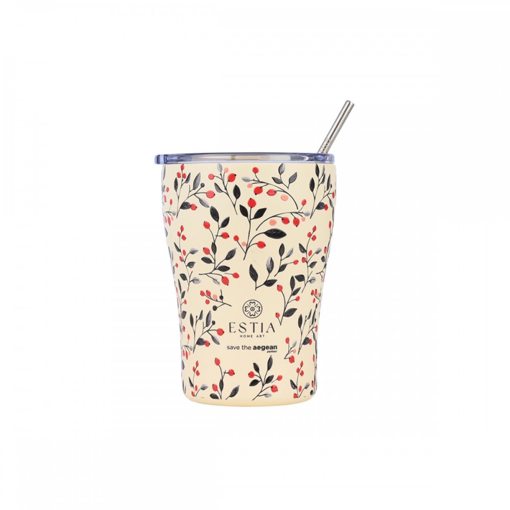 Estia θερμός Coffee Mugs 350ml Bloom Beige (01-31701) Estia θερμός Coffee Mugs 350ml Bloom Beige (01-31701)