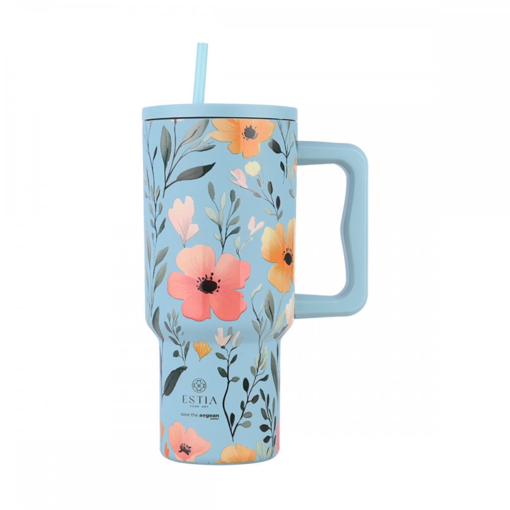  Estia θερμός Straw Tumbler XL Save The Aegean 900ml Sky Garden (01-32036)