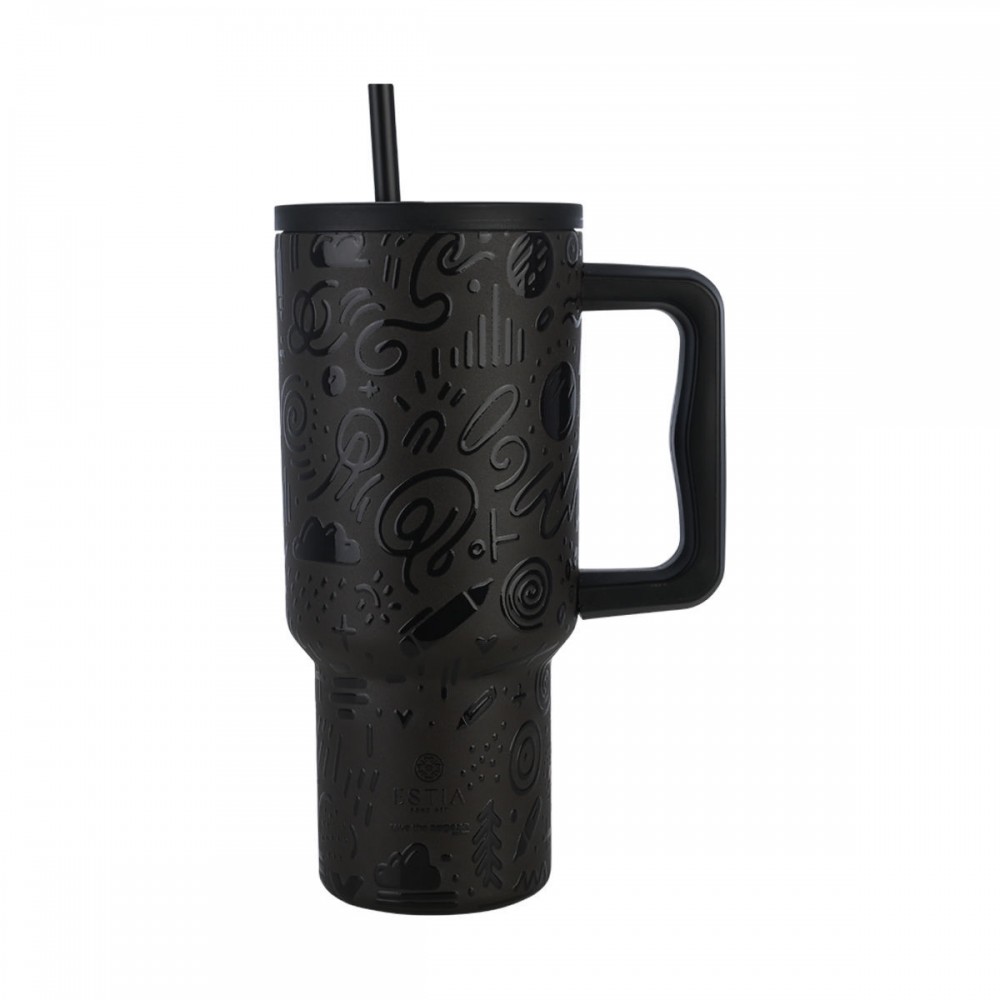 Estia θερμός Straw Tumbler XL Save The Aegean 900ml Noir Echo (01-32098) Estia θερμός Straw Tumbler XL Save The Aegean 900ml Noir Echo (01-32098)