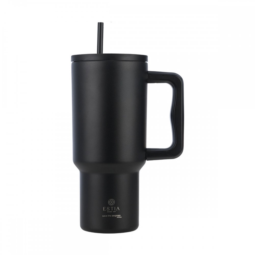 Estia θερμός Straw Tumbler XL Save The Aegean 900ml Midnight Black (01-32111) Estia θερμός Straw Tumbler XL Save The Aegean 900ml Midnight Black (01-32111)