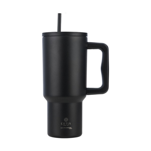 Estia θερμός Straw Tumbler XL Save The Aegean 900ml Midnight Black (01-32111)  Estia θερμός Straw Tumbler XL Save The Aegean 900ml Midnight Black (01-32111)