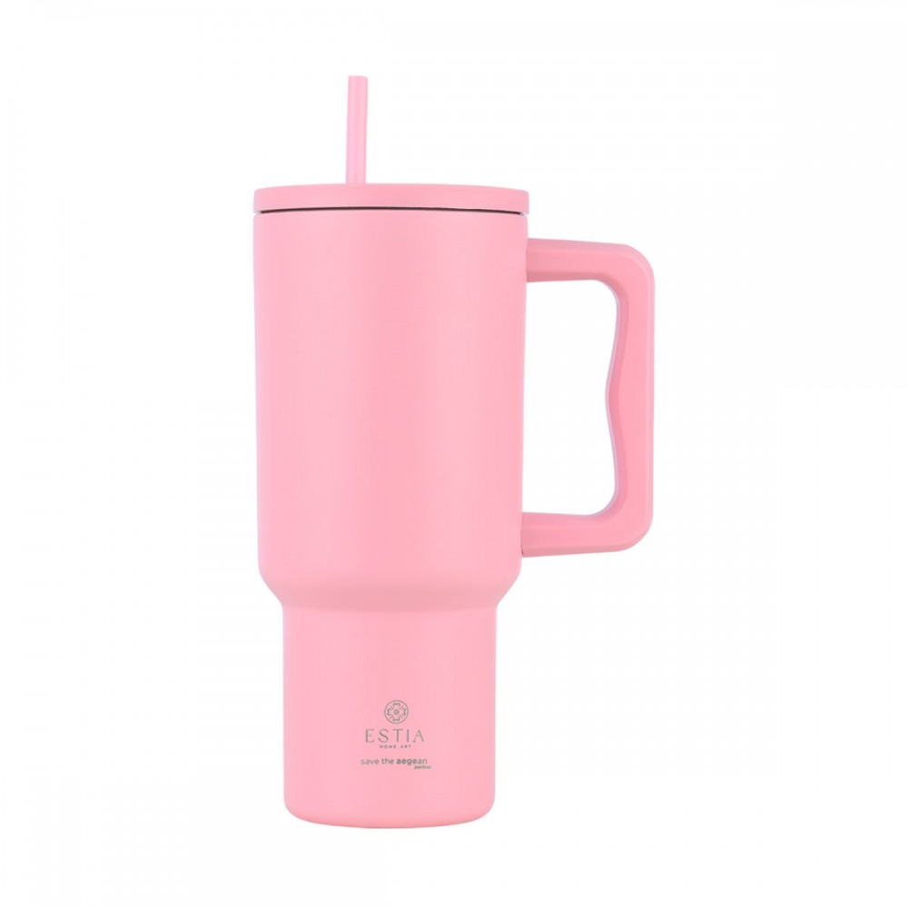 Estia θερμός Straw Tumbler XL Save The Aegean 900ml Blossom Rose (01-32142) Estia θερμός Straw Tumbler XL Save The Aegean 900ml Blossom Rose (01-32142)