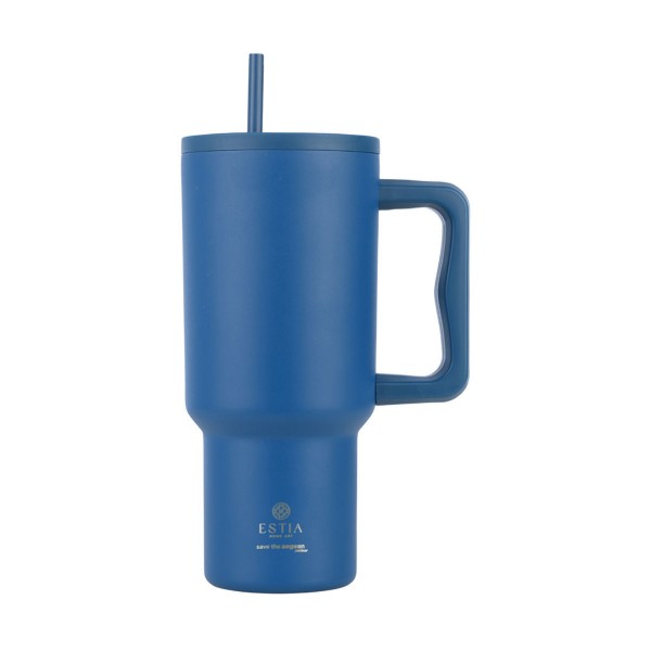  Estia θερμός Straw Tumbler XL Save The Aegean 900ml Denim Blue (01-32166)