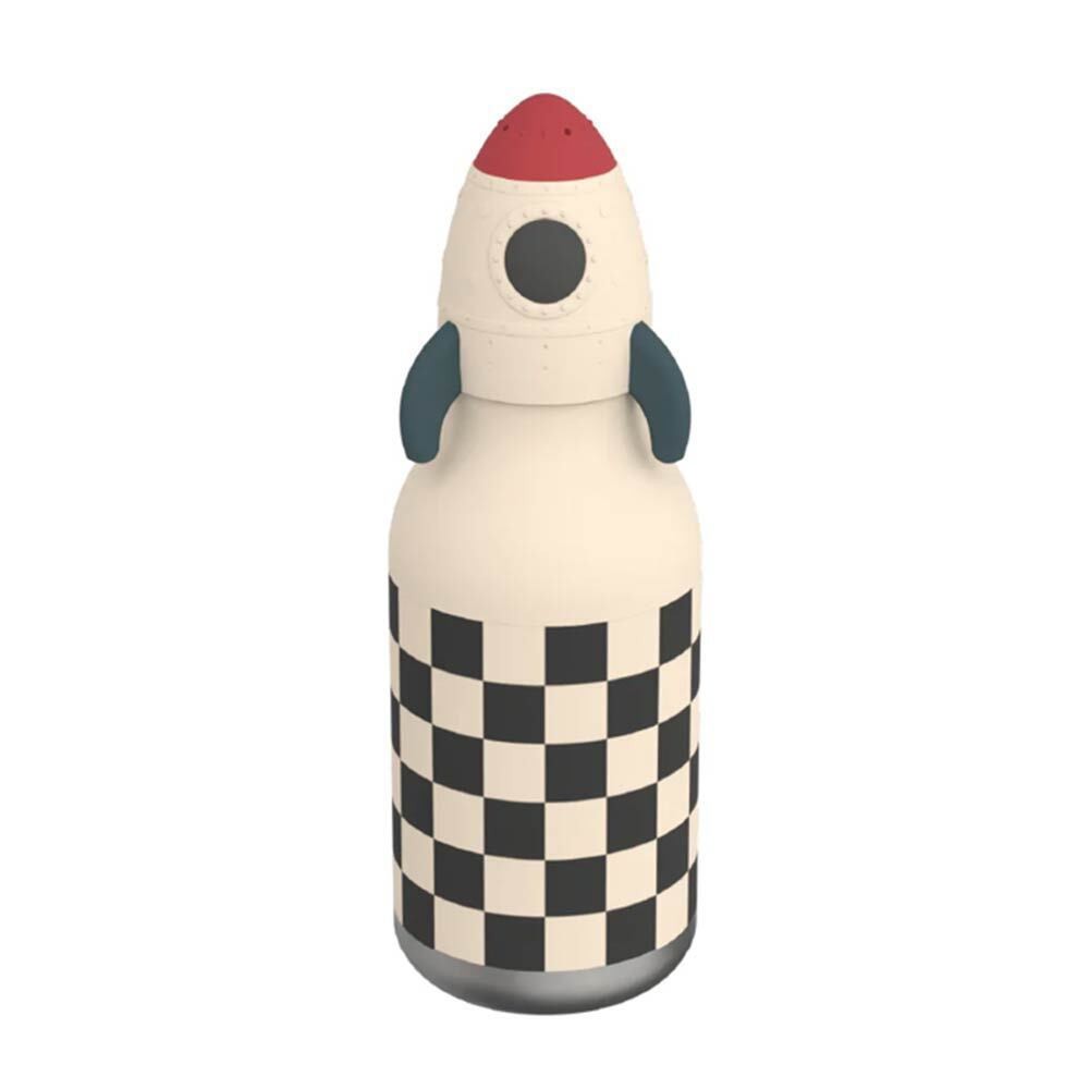 Asobu Μπουκάλι Παιδικό Παγούρι Θερμός Σιλικόνης με Καλαμάκι Non Spill 475ml Bestie Διαστημόπλοιο (05609)