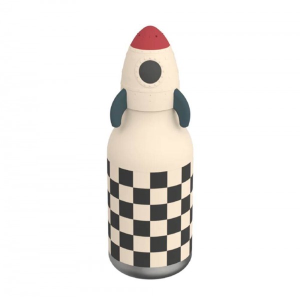 Asobu Μπουκάλι Παιδικό Παγούρι Θερμός Σιλικόνης με Καλαμάκι Non Spill 475ml Bestie Διαστημόπλοιο (05609)